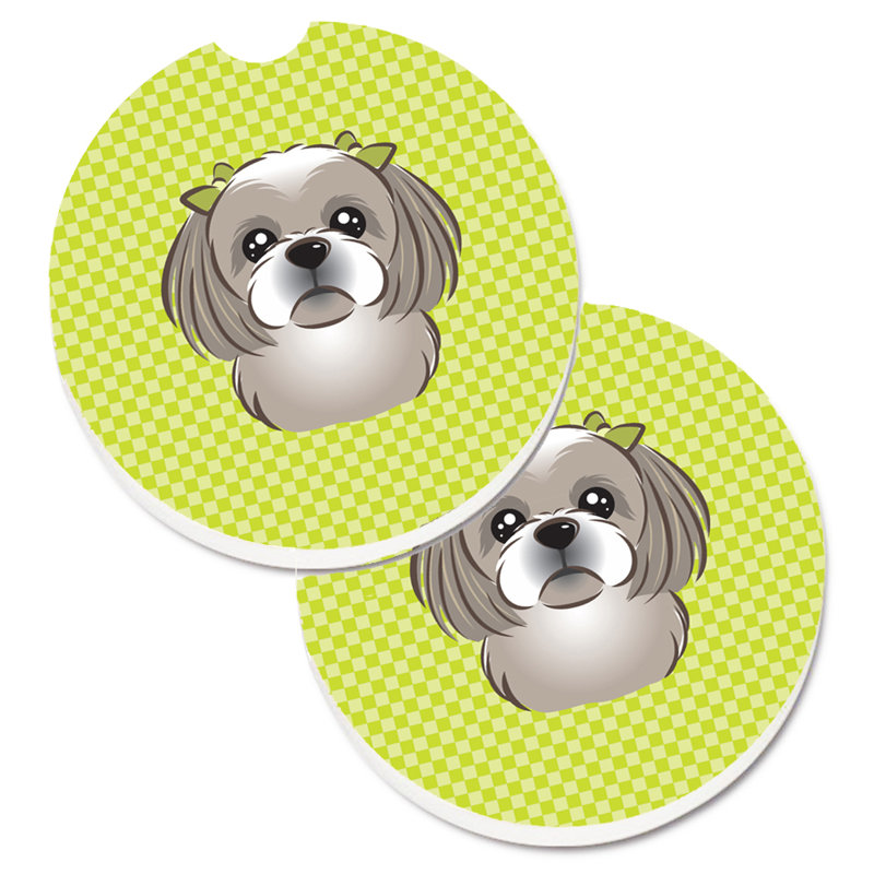 Sous-verre Retriever, Vert lime, Shih Tzu Gris
