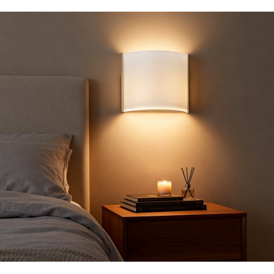 Modern Gold Wall Sconce - White Acrylic Shade LED Light, 16W 3000K Warm White Dimmable