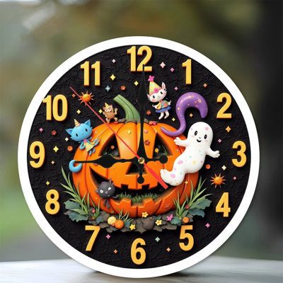 Horloge d'Halloween, créatures fantaisistes