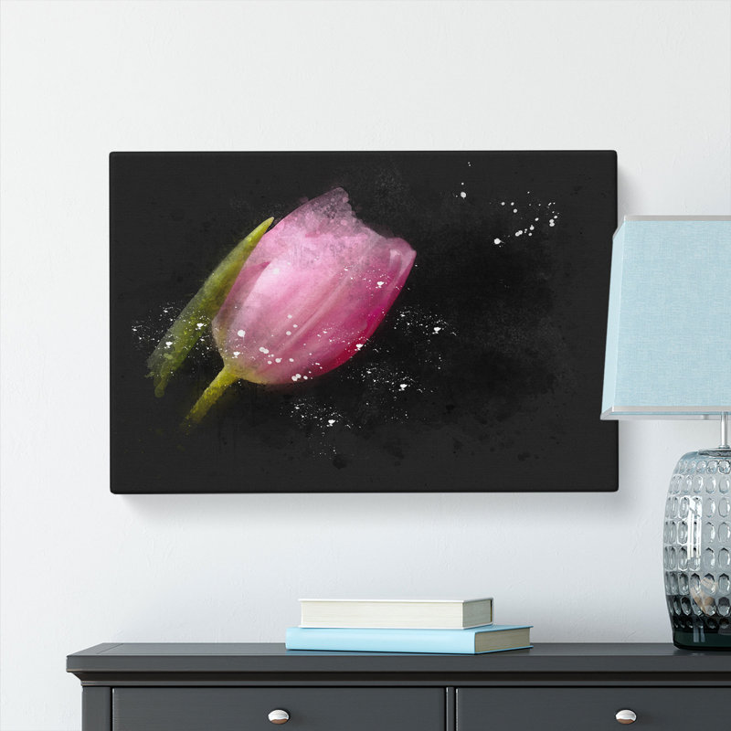 Pale Pink Tulip - Wrapped Canvas, 35cm H x 50cm W x 3cm D