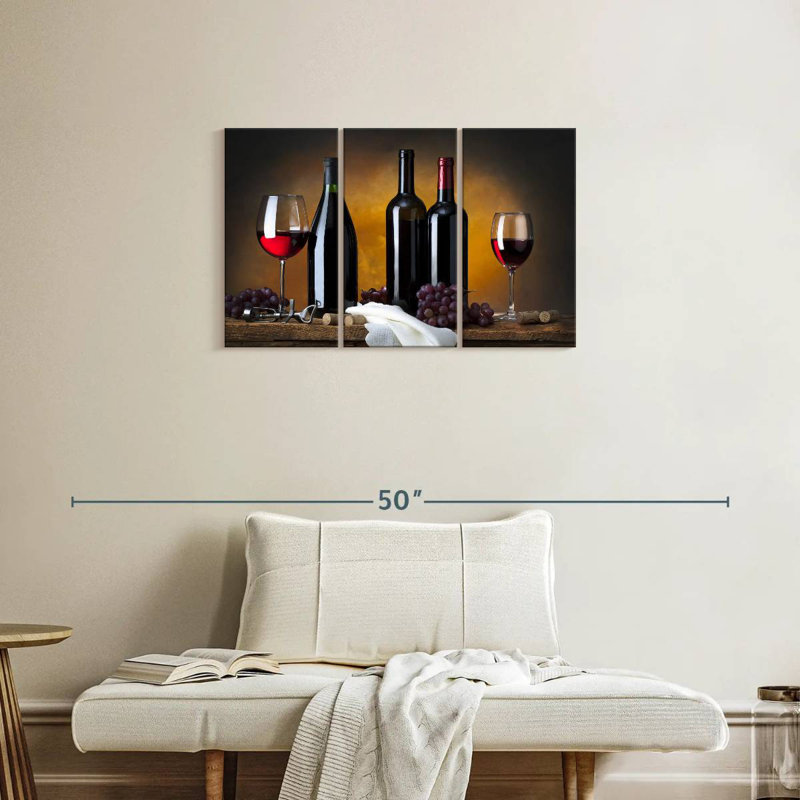 Bouteilles de vin rouge, H 20 po x l 33 po