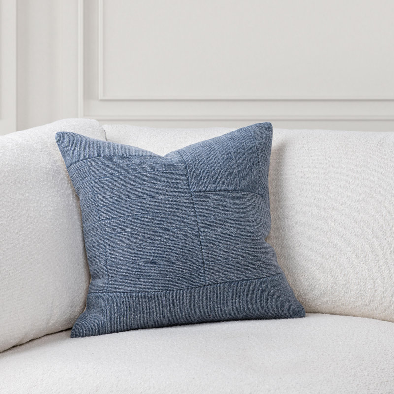 Moksha Linen Blend Throw Pillow, Sea Blue