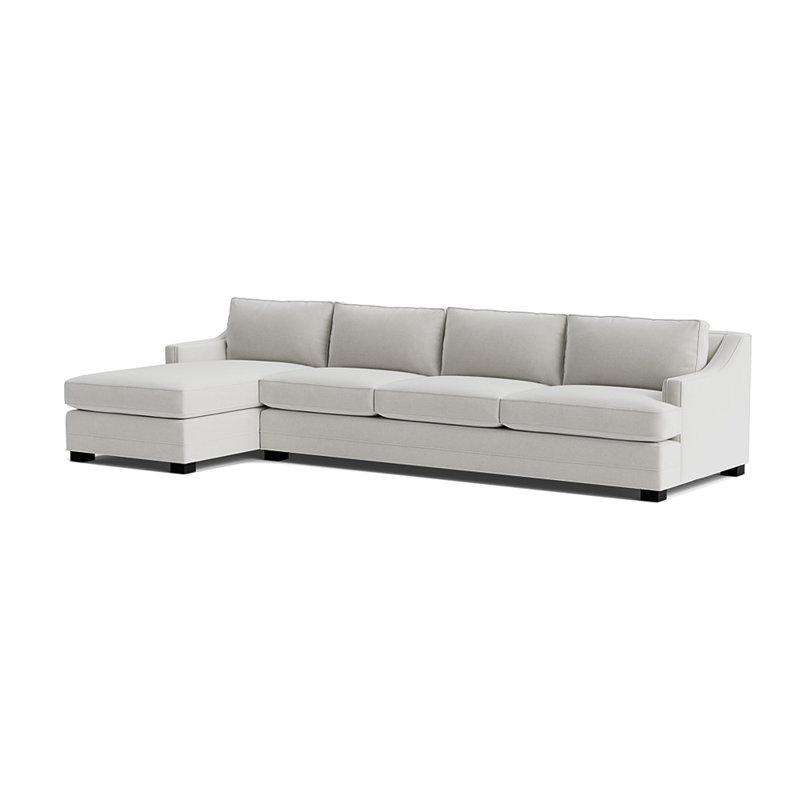Upholstered Sectional, Left Hand Facing, Performance Velvet - Silver, Black
