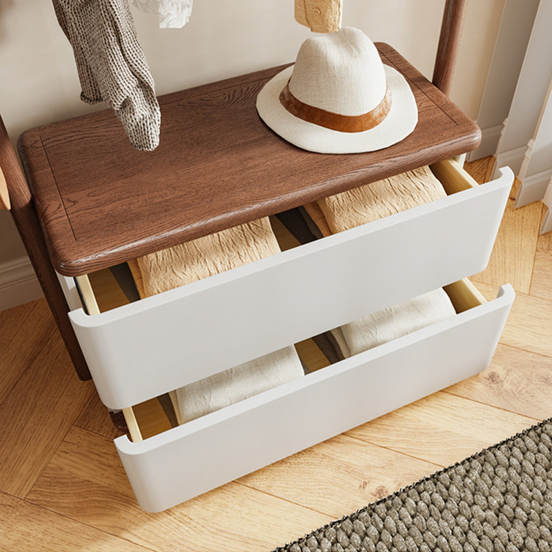 Imported Ash Wood Coat Rack with Storage