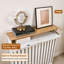 Radiator Cover with Built-In Drawer and Lift Top Shelf, White Frame with Wood-Effect Top, 112cm Wide x 19cm Deep x 95.5cm High-138036591