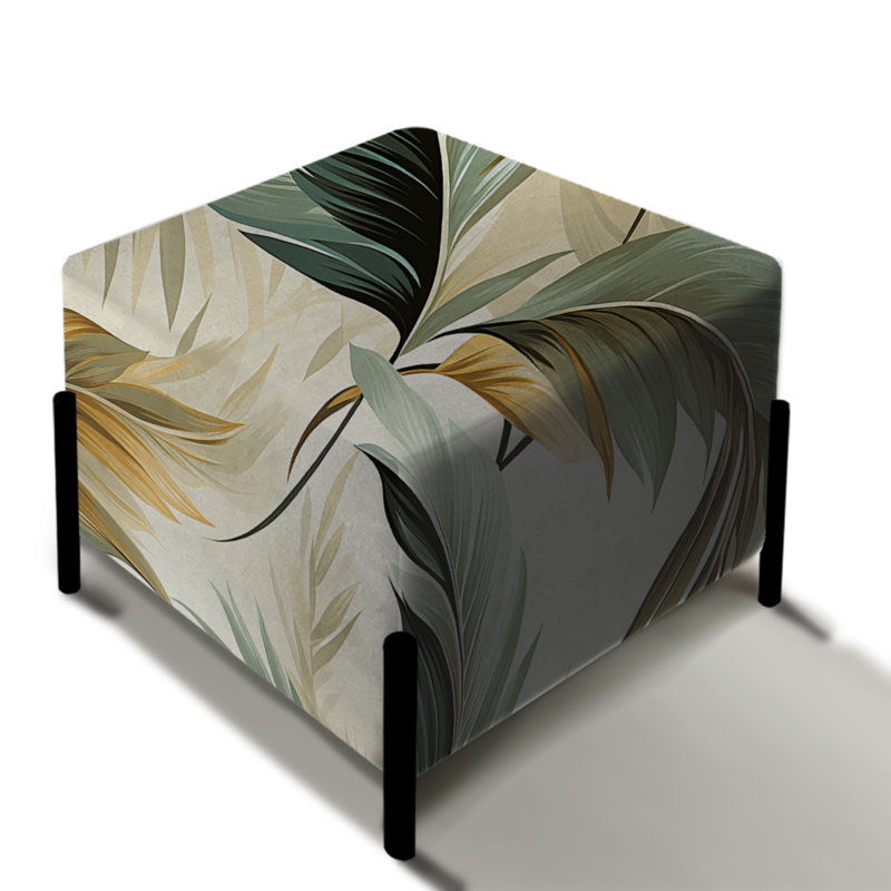 Tranquil Retreat, motif tropical - repose-pieds carré tropical
