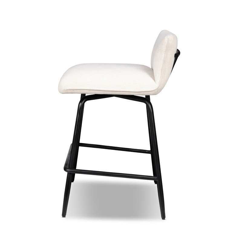 Ridley Swivel Upholstered Bar Stool, Crypton Nomad Snow, Counter