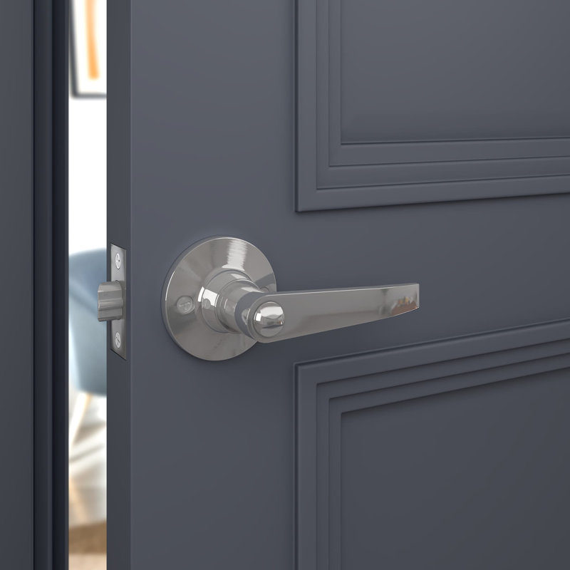 Round Keyed (Entry) Door Lever, Gray