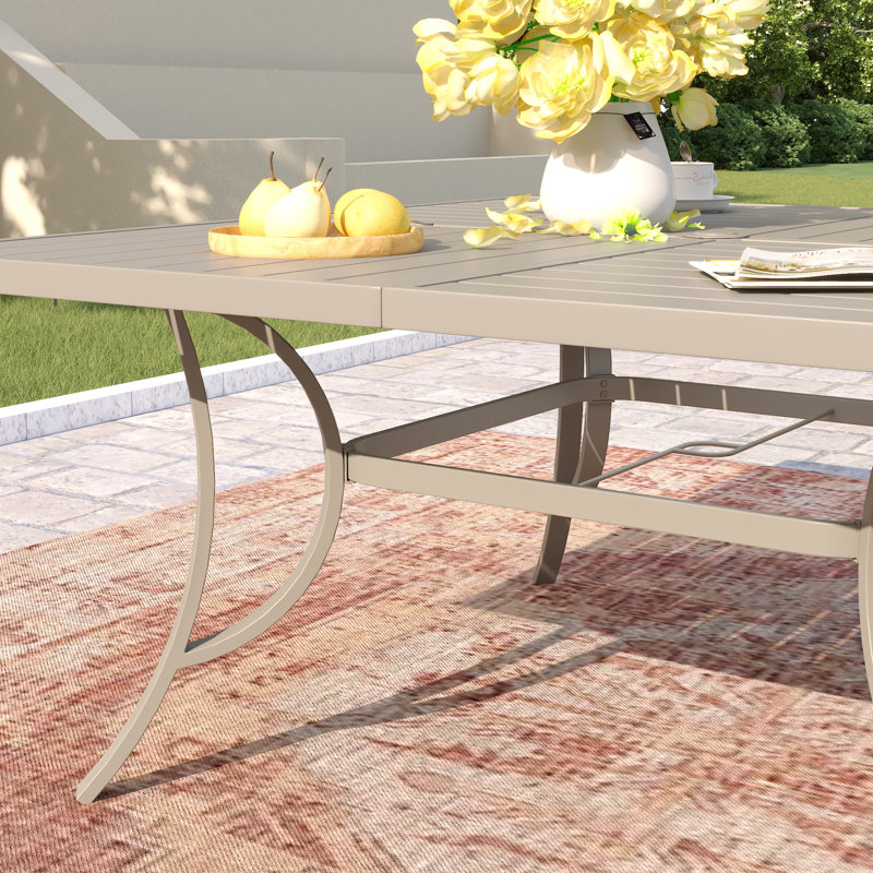 Ensemble de salle à manger de patio pour 8 personnes avec chaises empilables, Beige