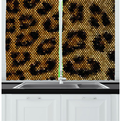 Abstract Pointed Kitchen Curtain