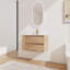 Meuble-lavabo mural 30 po avec lavabo en céramique à 2 tiroirs à fermeture en douceur