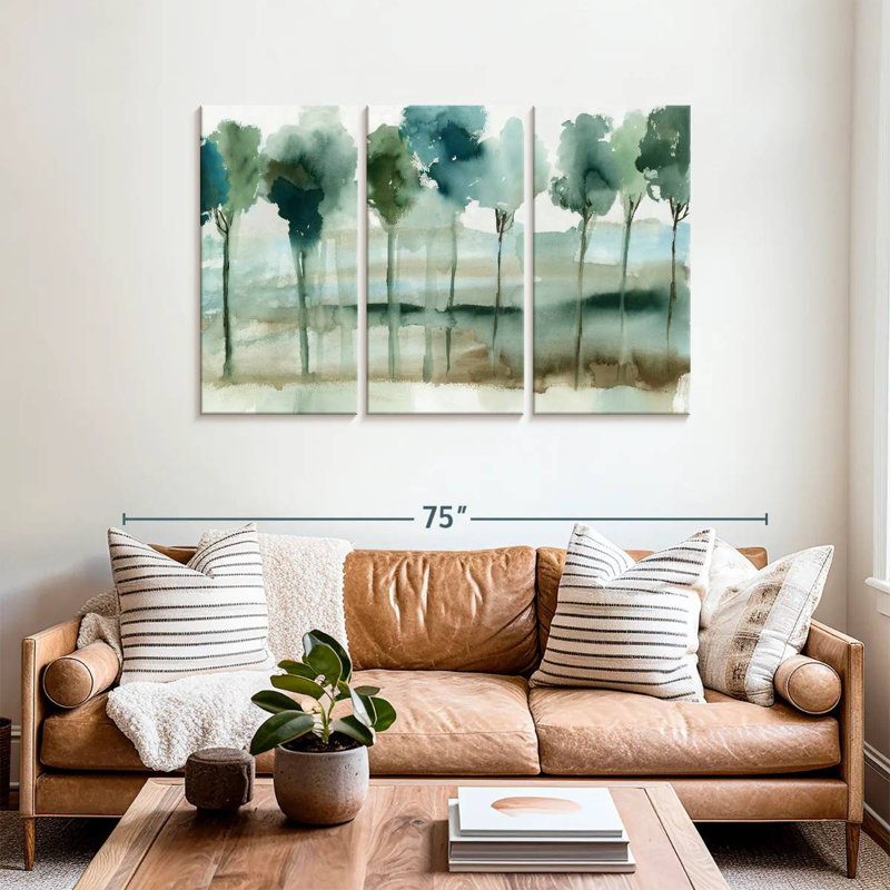 Harnek Blue Reflection Forest, 36" H x 57" W