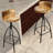 Industrial  Adjustable Swivel Bar Stool With Backrest