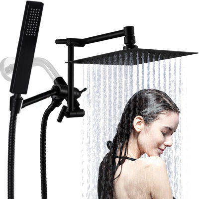 All Metal 8 Inch  Rain Shower Head With Handheld Combo For California