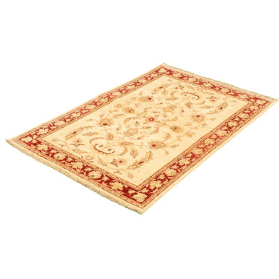 Tapis décoratif en laine de conception unique 4 pi 5 po x 6 pi 8 po Denedra noué à la main New Age