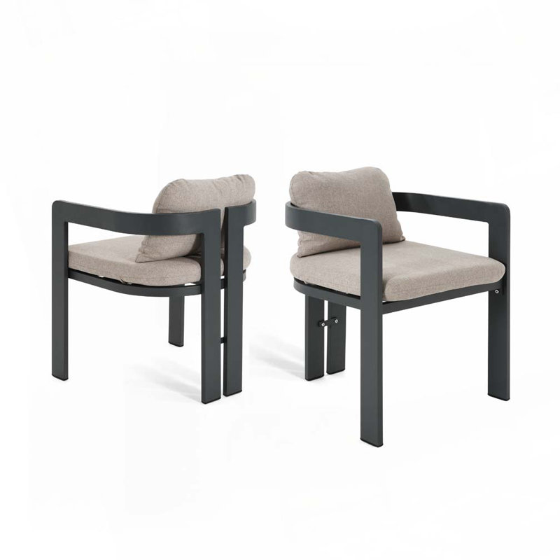 Chaise de patio d'extérieur en aluminium, Gris
