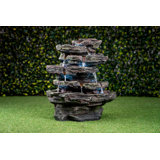 Resin Stone Multi-Level Fountain with LED Light