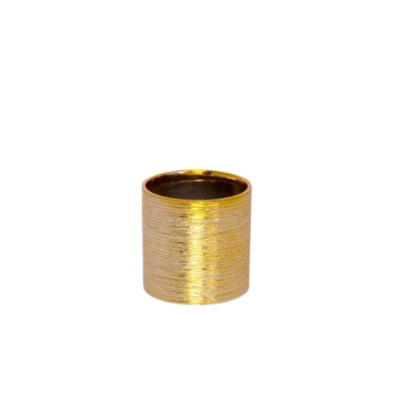 Ceramic Round Vase Gloss Finish Gold, 4" H x 4" W x 4" D