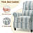 Ameiah Upholstered Farmhouse Blue Stripped Manual Push Back Recliner with Solid Wood Legs-1292243702