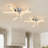 Contemporary Led Ceiling Fixture, 360° Rotatable Acrylic Shade Semi Flush Mount Light For Home Decor