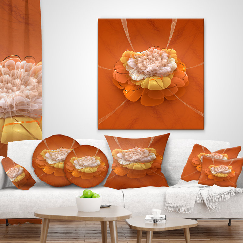 Coussin de fleurs, 16 po x 1 po, Coussin décoratif