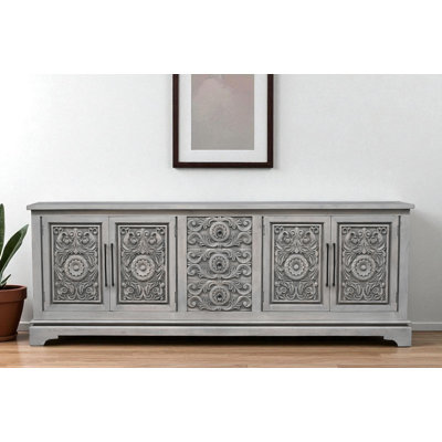 3-drawer 4-door Carved Solid Wood Sideboard