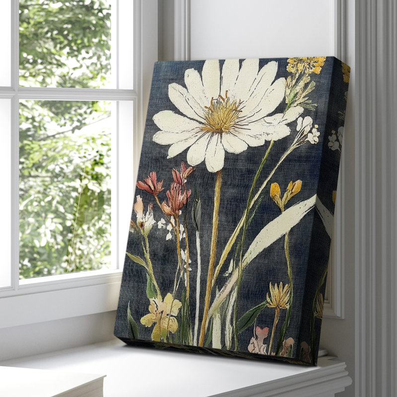 Toile tendue avec motif floral Cxxix, H 36 po x l 24 po