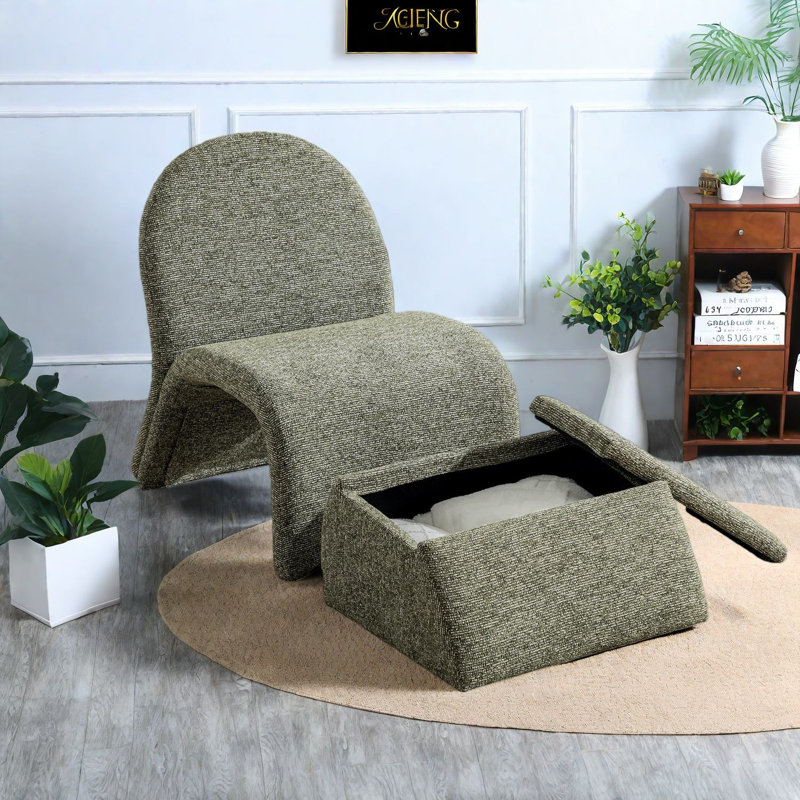 Chaise longue compacte en chenille