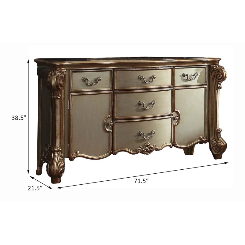 Commode 5 tiroirs Hemminger, Or Patine