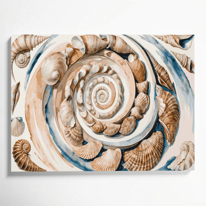 Coastal Shell Colour Study Beige Canvas Wall Art, 12" H x 18" W