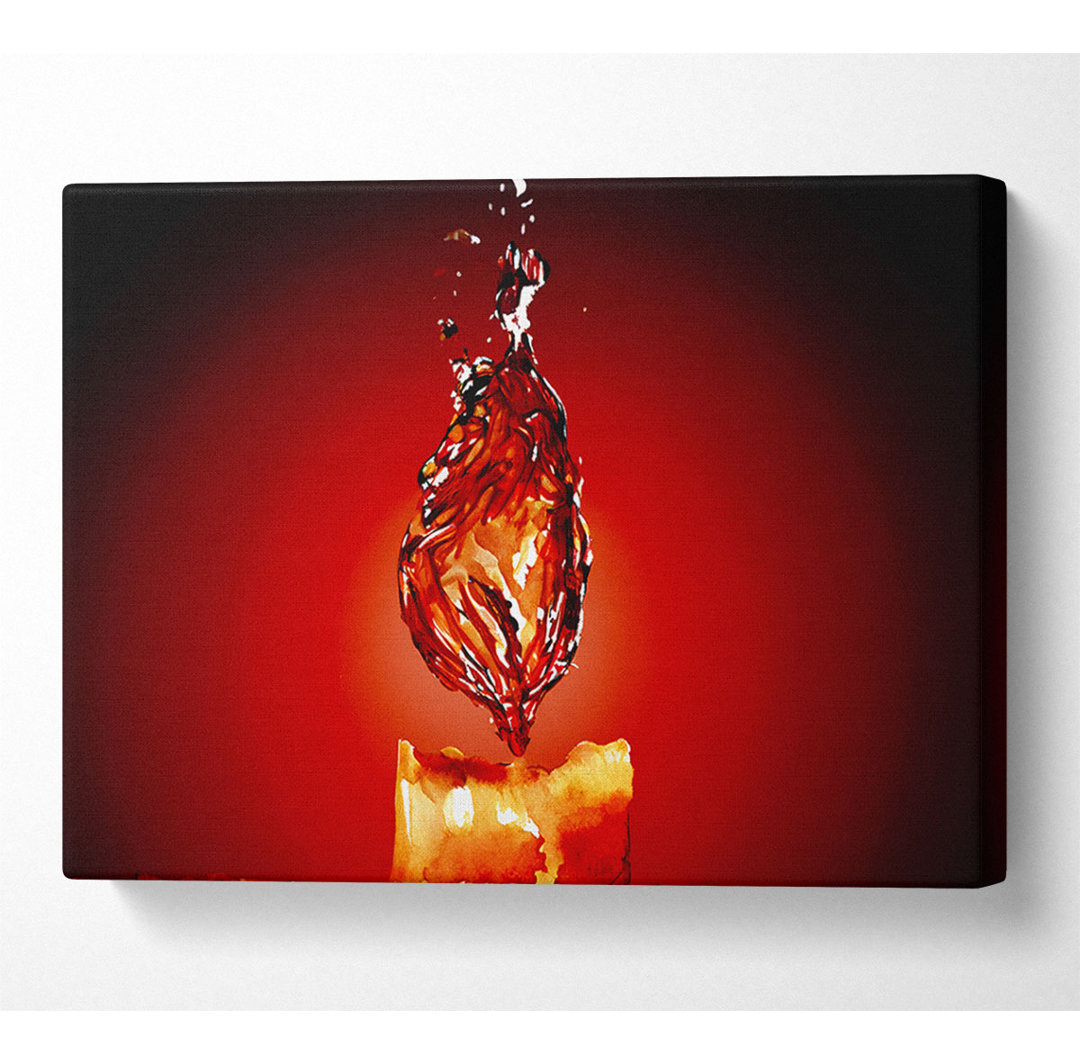 Rote Wasserkerze - Kunstdrucke auf Leinwand - Wrapped Canvas