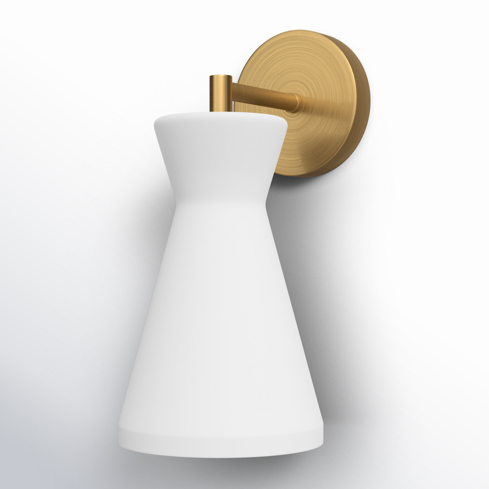 Langford Single Light Glass Dimmable Armed Sconce, Aged Gold
