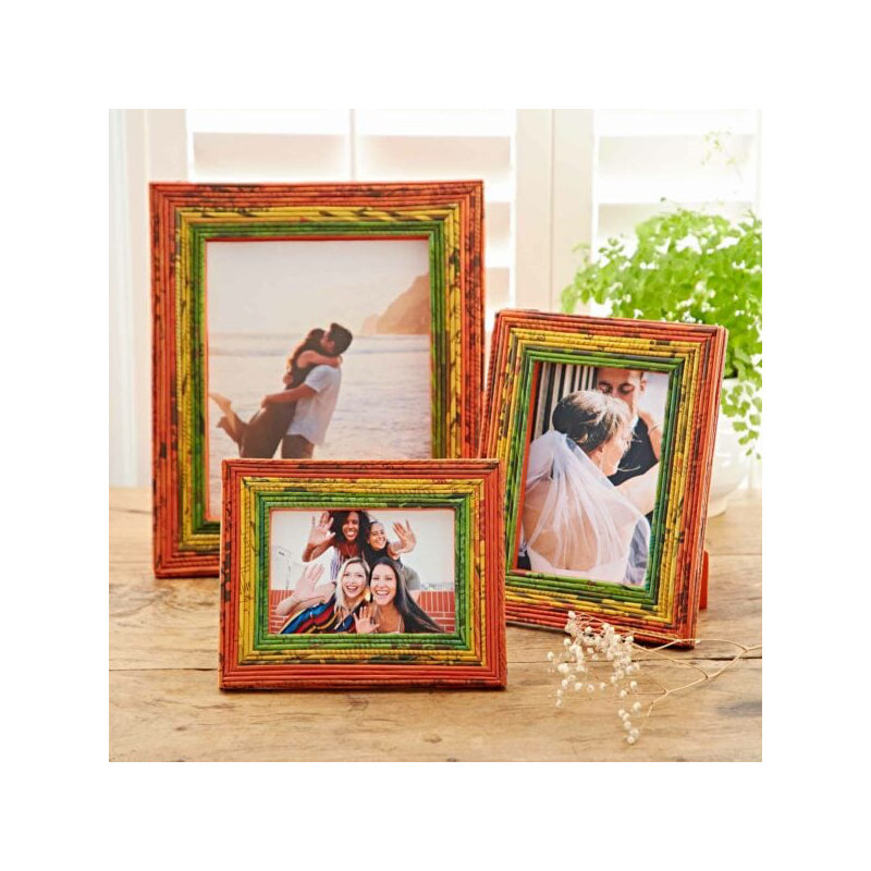 Paper Picture Frame, 12.7cm x 17.8cm, Orange/Yellow/Green