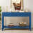 Modern Console Table With Striped Design, 2 Drawers And 2-tier Design-1612161036