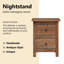 Nightstand Solid Mahogany Wood 40x30x51 cm