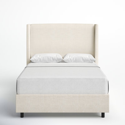 Tilly Linen Upholstered Wingback Bed