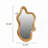 33.46" x 22.24" Irregular Shaped Wall Mirror with Natural Wood Frame