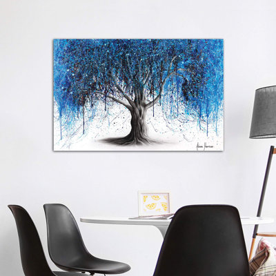 Blue Midnight Tree by Ashvin Harrison - Wrapped Canvas Print