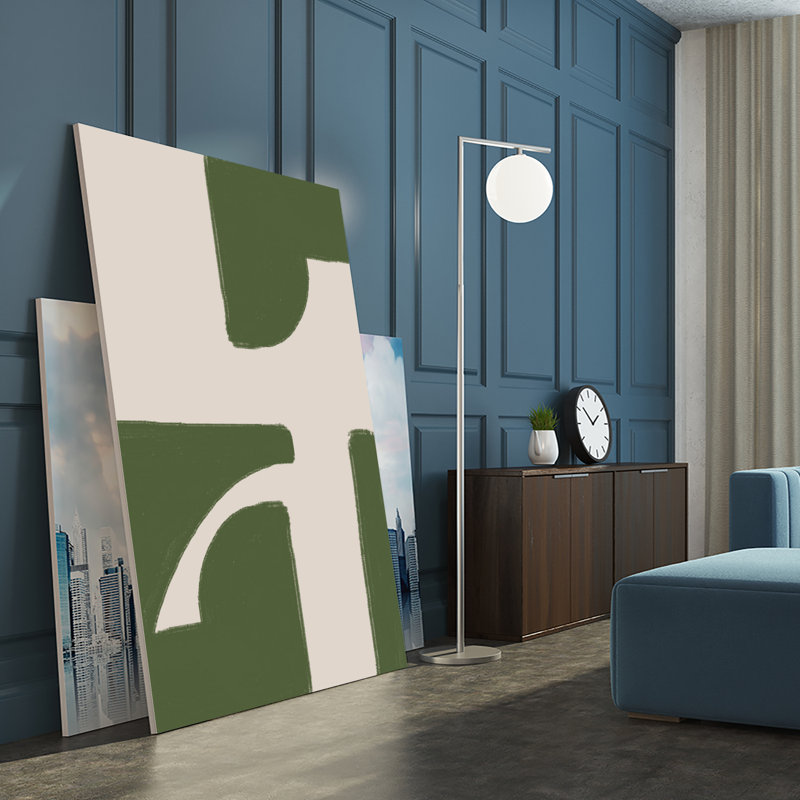 " Green Beige Modern " by THE, 84" H x 54" W
