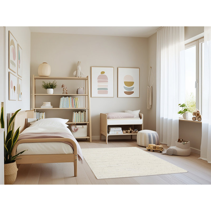 Tapis beige contemporain, Rectangle 3 pi x 5 pi