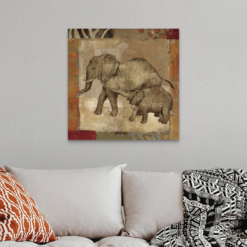 «Animaux en safari III» par Silvia Vassileva, reproduction d'art sur toile, H 30 po x l 30 po x P 1,25 po