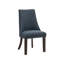 Ensemble de 2 chaises d'appoint Keya, à oreilles, en polyester bleu gris, bois brun