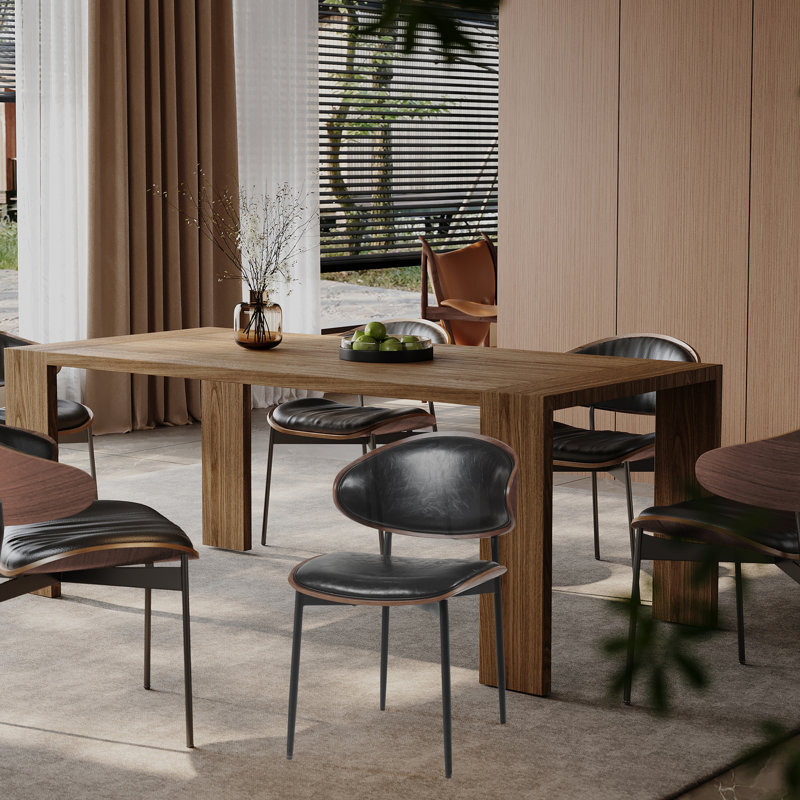 Ensemble de 2 chaises de salle à manger de style Mid-Century moderne, Noir