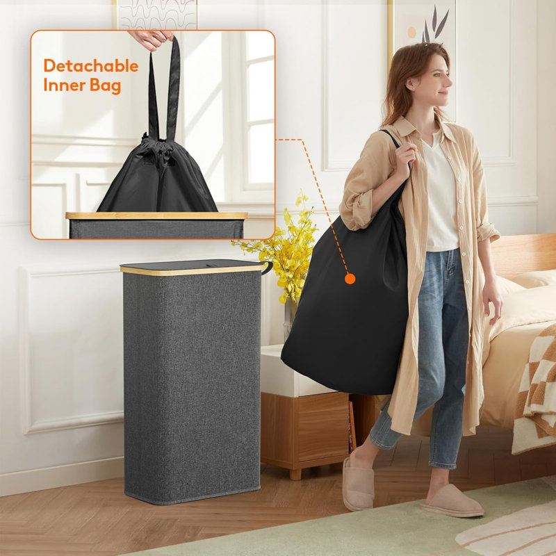 Polyster Laundry Cart, Dark Grey