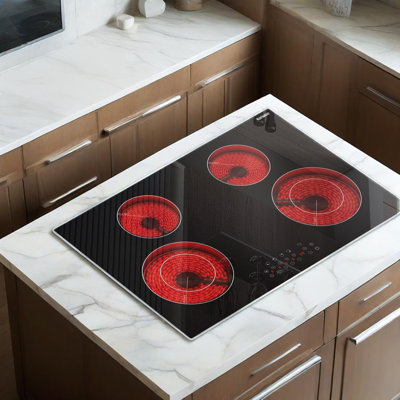 Surface de cuisson électrique à 4 brûleurs Karinear, protection de bord en métal 7100 W, 30 po