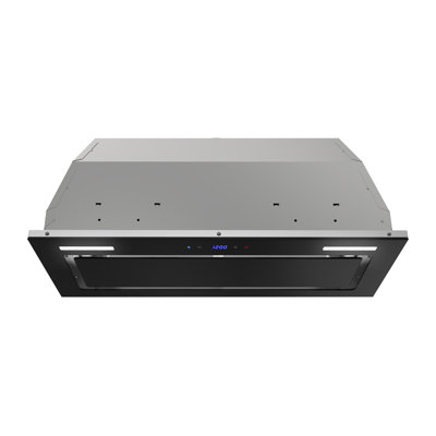 Streamline 28 in. Crosa Ducted Insert 350 CFM Range Hood in Glossy Black with Mesh Filters, Touchpad Control, LED Lights
