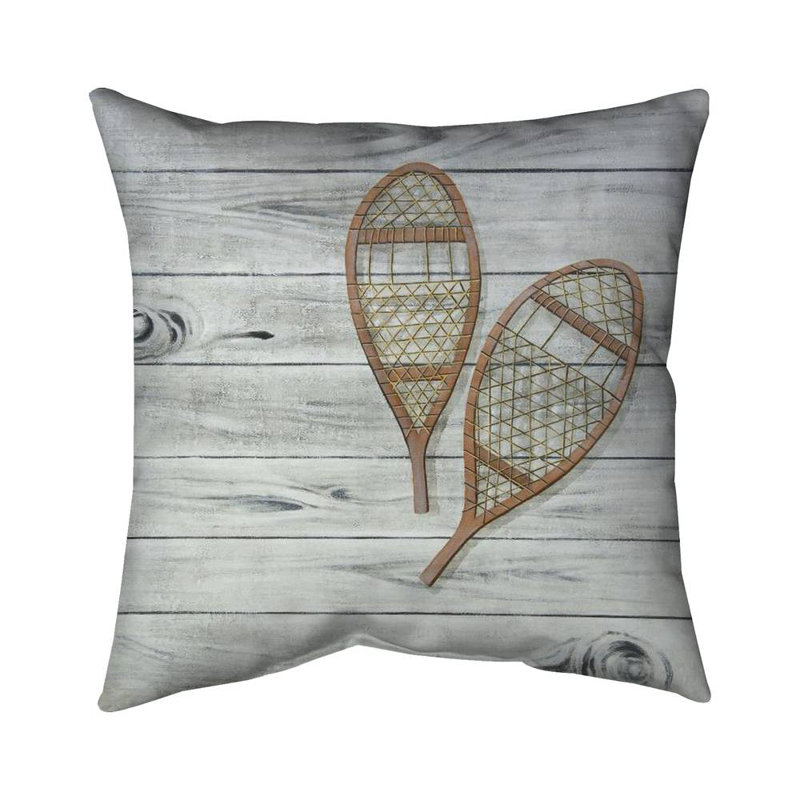 Snowshoes - 16"x16" Throw pillow - Poly twill - Print on demand