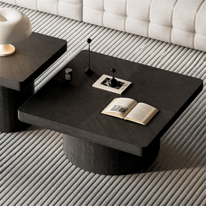 Ensemble de 2 tables basses gigognes Modern, Noir