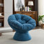 Fauteuil d'appoint pivotant surdimensionné, fauteuil demi-tonneau pivotant à 360 °, fauteuil Papasan pour la chambre à coucher du salon-1019174086