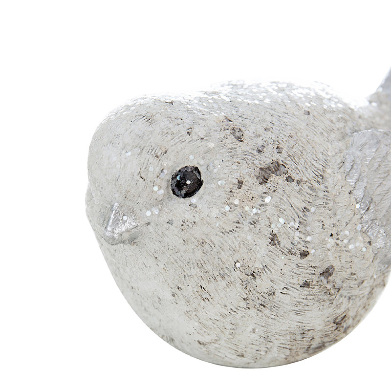 Ensemble de 4 oiseaux neige scintillants